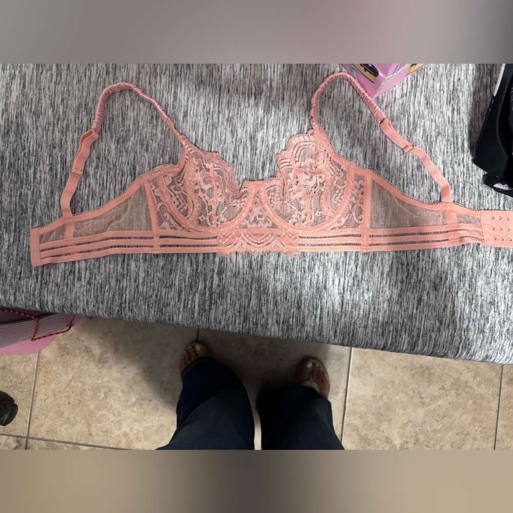 Delicate Lace Bralette in Coral